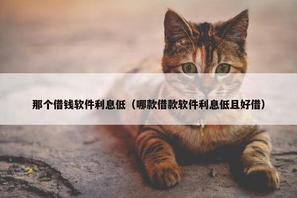 那个借钱软件利息低（哪款借款软件利息低且好借）