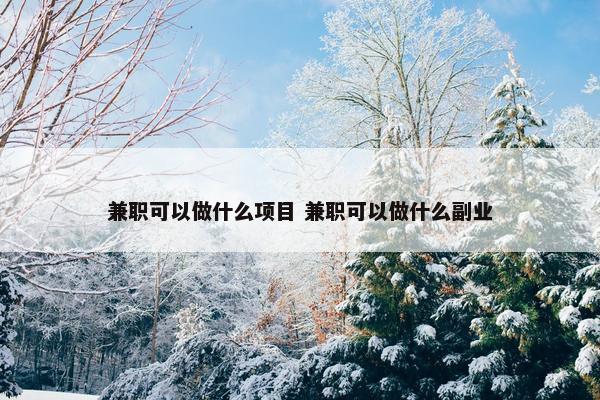 兼职可以做什么项目 兼职可以做什么副业