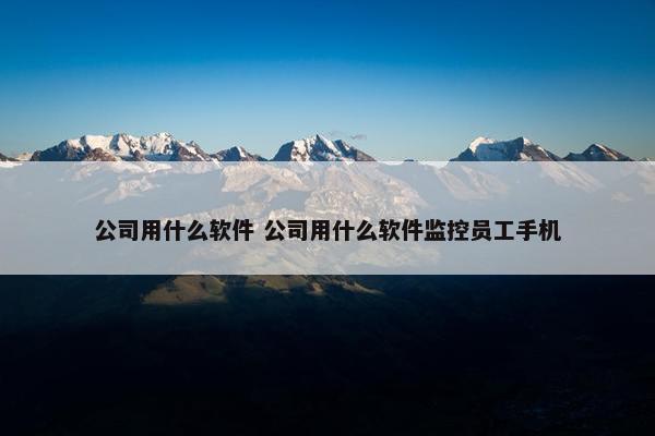 公司用什么软件 公司用什么软件监控员工手机