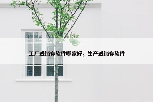 工厂进销存软件哪家好，生产进销存软件