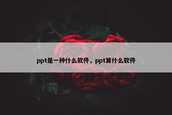 ppt是一种什么软件，ppt算什么软件