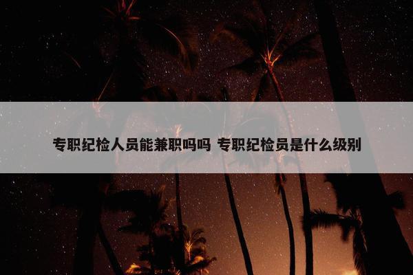 专职纪检人员能兼职吗吗 专职纪检员是什么级别