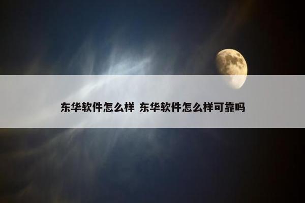 东华软件怎么样 东华软件怎么样可靠吗