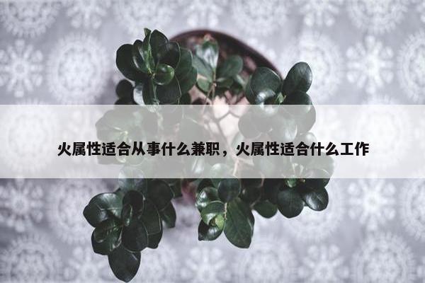 火属性适合从事什么兼职，火属性适合什么工作