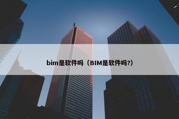 bim是软件吗（BIM是软件吗?）