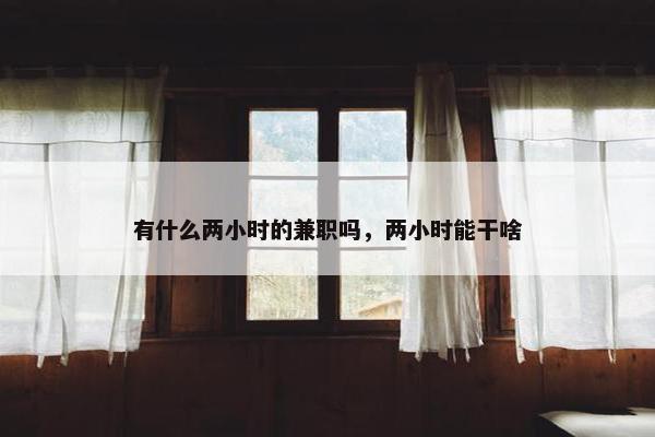 有什么两小时的兼职吗，两小时能干啥