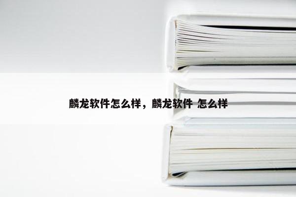 麟龙软件怎么样，麟龙软件 怎么样