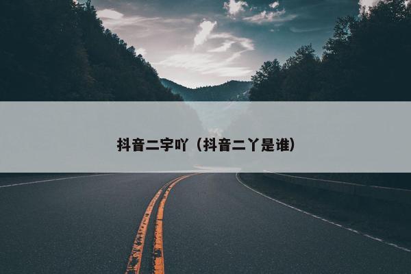 抖音二宇吖（抖音二丫是谁）