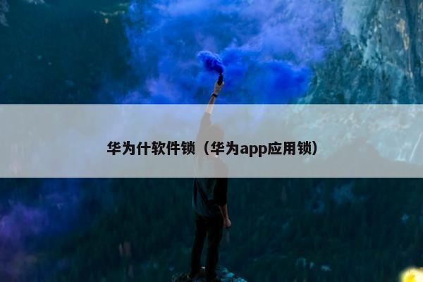 华为什软件锁（华为app应用锁）