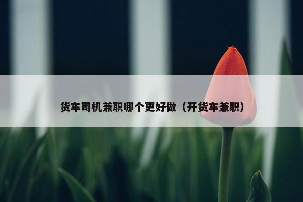 货车司机兼职哪个更好做（开货车兼职）