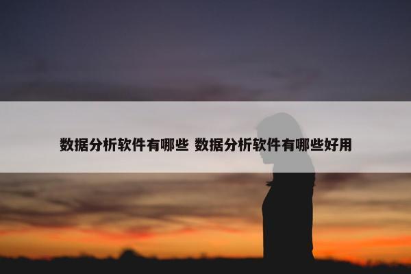 数据分析软件有哪些 数据分析软件有哪些好用