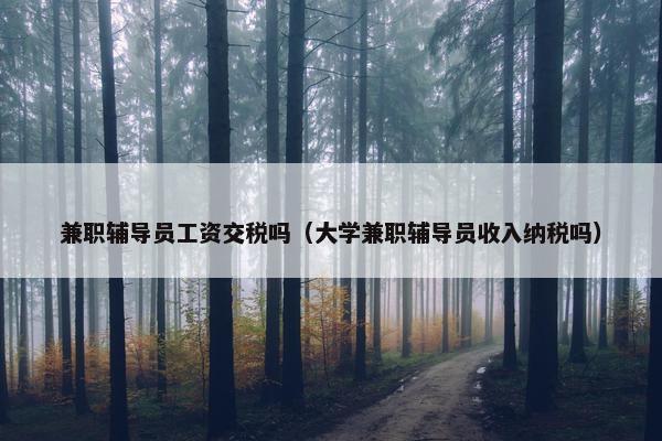 兼职辅导员工资交税吗（大学兼职辅导员收入纳税吗）