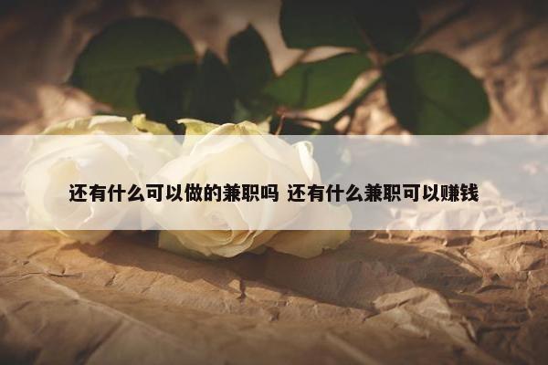 还有什么可以做的兼职吗 还有什么兼职可以赚钱