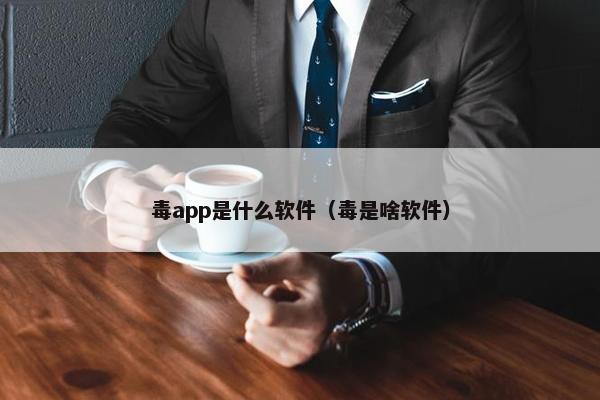 毒app是什么软件（毒是啥软件）