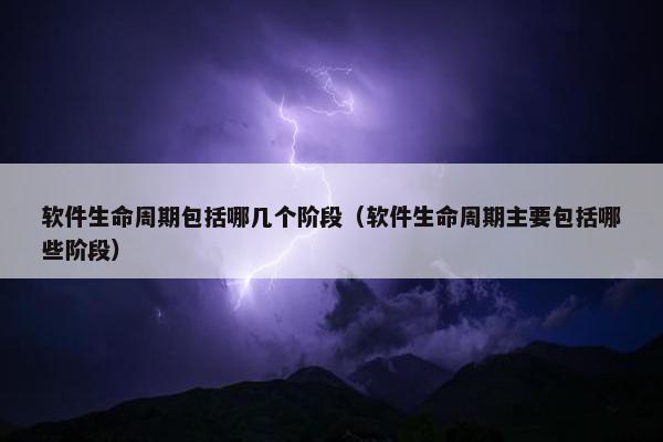 软件生命周期包括哪几个阶段（软件生命周期主要包括哪些阶段）