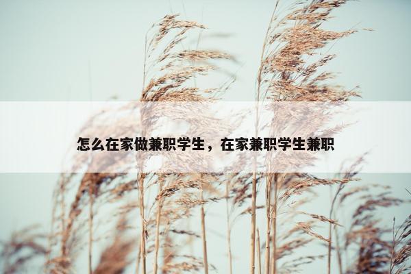 怎么在家做兼职学生，在家兼职学生兼职