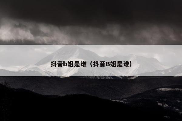 抖音b姐是谁（抖音B姐是谁）