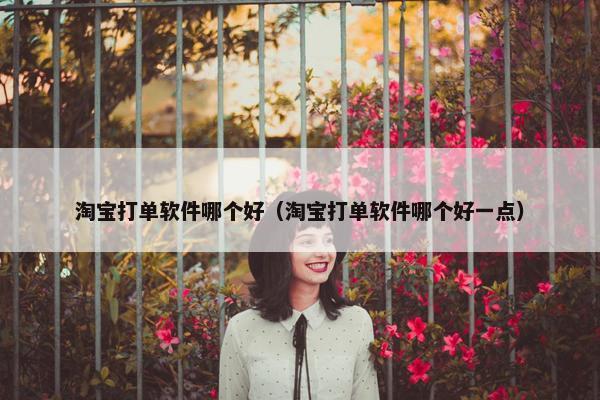 淘宝打单软件哪个好（淘宝打单软件哪个好一点）