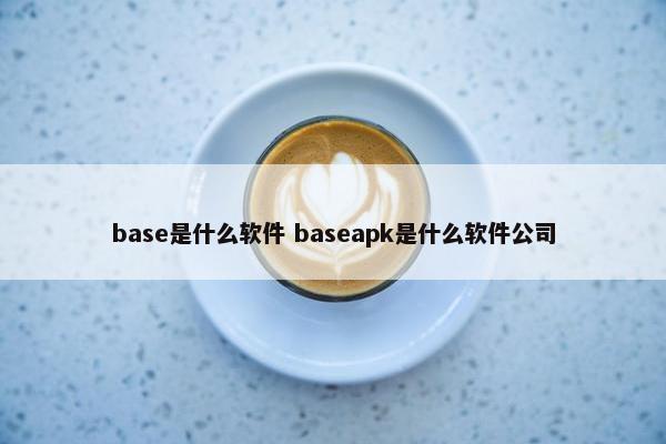 base是什么软件 baseapk是什么软件公司