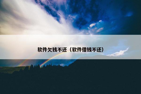 软件欠钱不还（软件借钱不还）