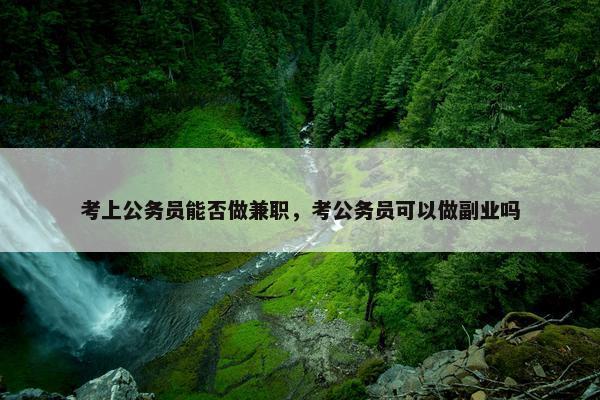 考上公务员能否做兼职，考公务员可以做副业吗