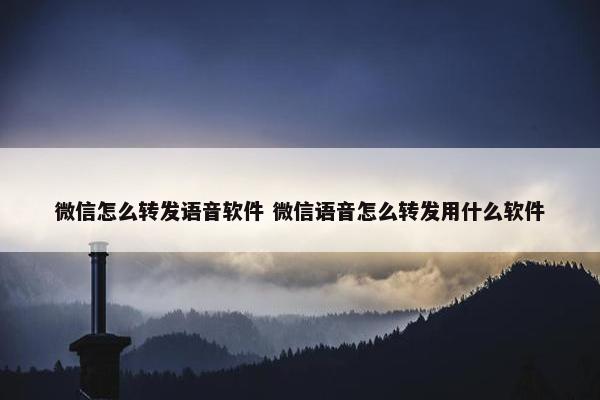 微信怎么转发语音软件 微信语音怎么转发用什么软件