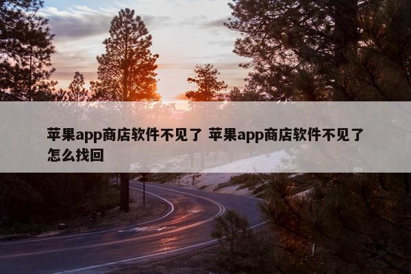 苹果app商店软件不见了 苹果app商店软件不见了怎么找回