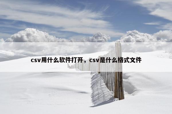 csv用什么软件打开，csv是什么格式文件