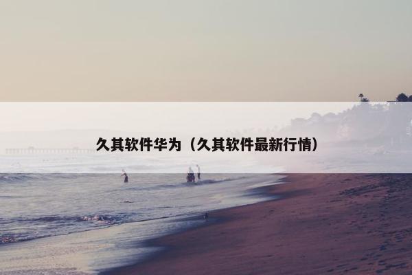 久其软件华为（久其软件最新行情）