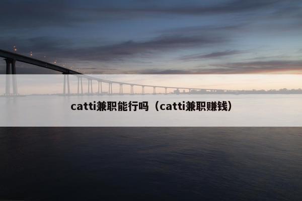 catti兼职能行吗（catti兼职赚钱）