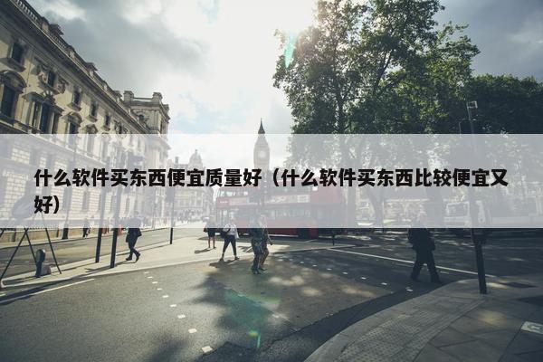 什么软件买东西便宜质量好（什么软件买东西比较便宜又好）