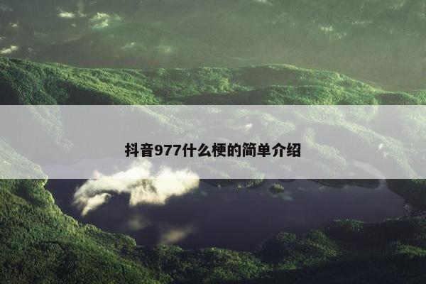 抖音977什么梗的简单介绍