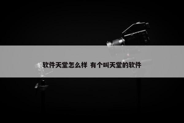 软件天堂怎么样 有个叫天堂的软件