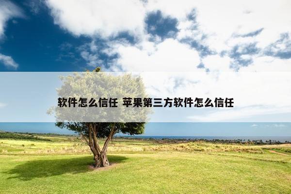 软件怎么信任 苹果第三方软件怎么信任