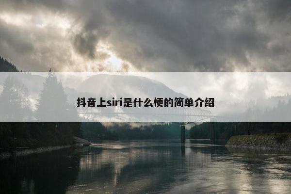 抖音上siri是什么梗的简单介绍