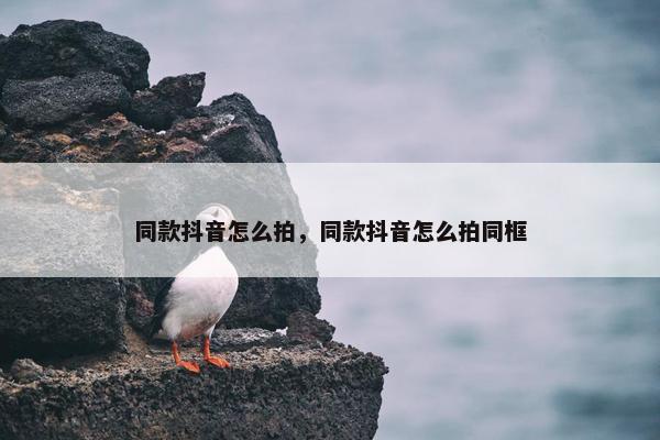 同款抖音怎么拍，同款抖音怎么拍同框