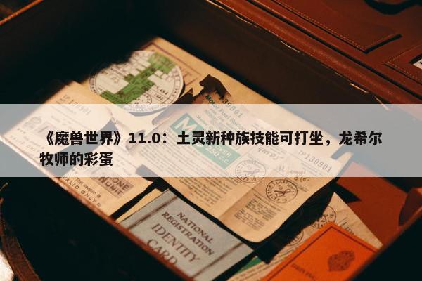 《魔兽世界》11.0：土灵新种族技能可打坐，龙希尔牧师的彩蛋