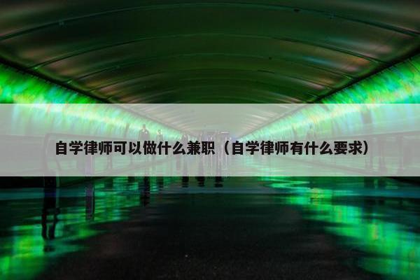 自学律师可以做什么兼职（自学律师有什么要求）