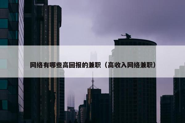 网络有哪些高回报的兼职（高收入网络兼职）