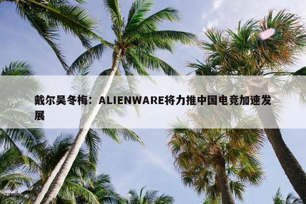 戴尔吴冬梅：ALIENWARE将力推中国电竞加速发展