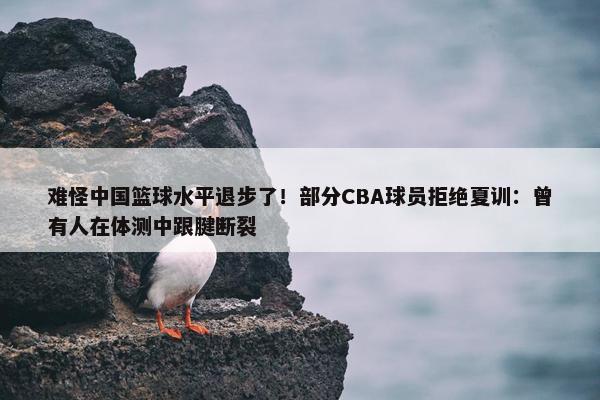 难怪中国篮球水平退步了！部分CBA球员拒绝夏训：曾有人在体测中跟腱断裂