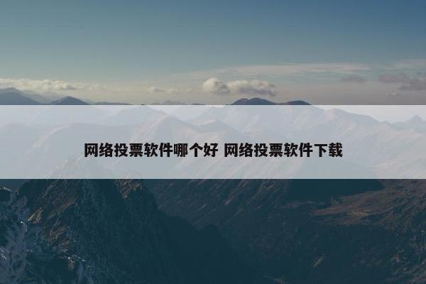 网络投票软件哪个好 网络投票软件下载