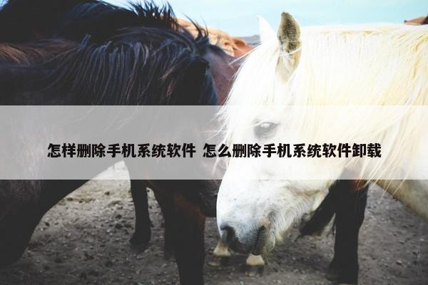 怎样删除手机系统软件 怎么删除手机系统软件卸载