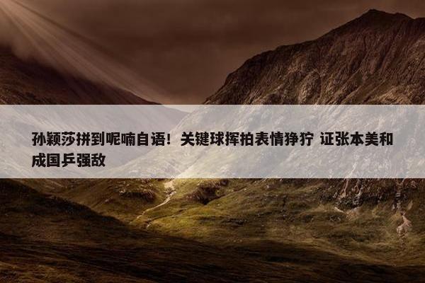 孙颖莎拼到呢喃自语！关键球挥拍表情狰狞 证张本美和成国乒强敌