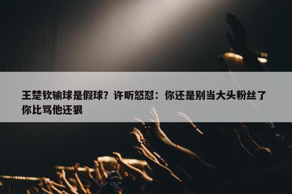 王楚钦输球是假球？许昕怒怼：你还是别当大头粉丝了 你比骂他还狠