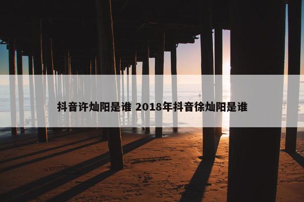 抖音许灿阳是谁 2018年抖音徐灿阳是谁