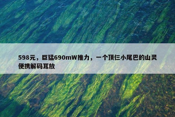 598元，巨猛690mW推力，一个顶仨小尾巴的山灵便携解码耳放