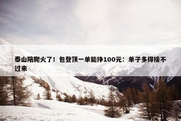 泰山陪爬火了！包登顶一单能挣100元：单子多得接不过来