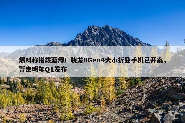 爆料称搭载蓝绿厂骁龙8Gen4大小折叠手机已开案，暂定明年Q1发布