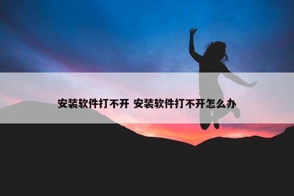 安装软件打不开 安装软件打不开怎么办